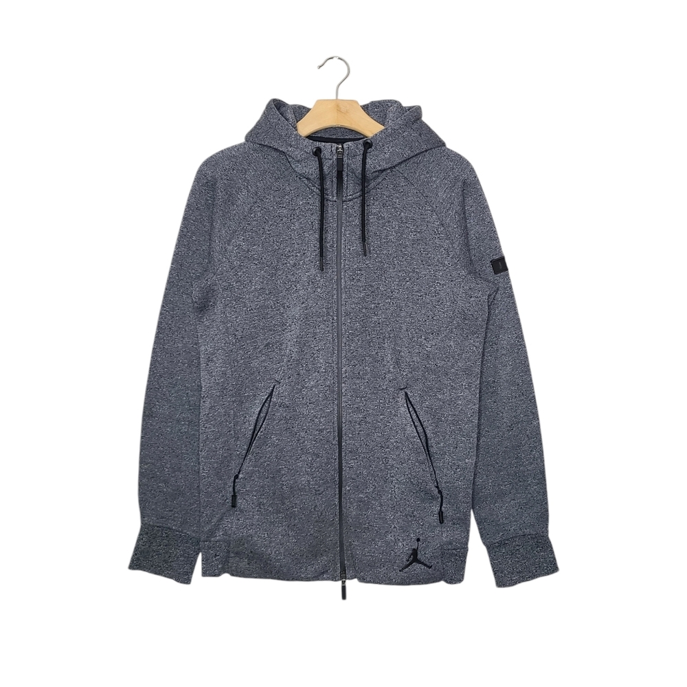 Air Jordan Pepper Gray Long Sleeve Full Zip Up Hoodie Jacket